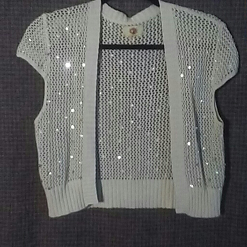 Sequined crocheted sweater